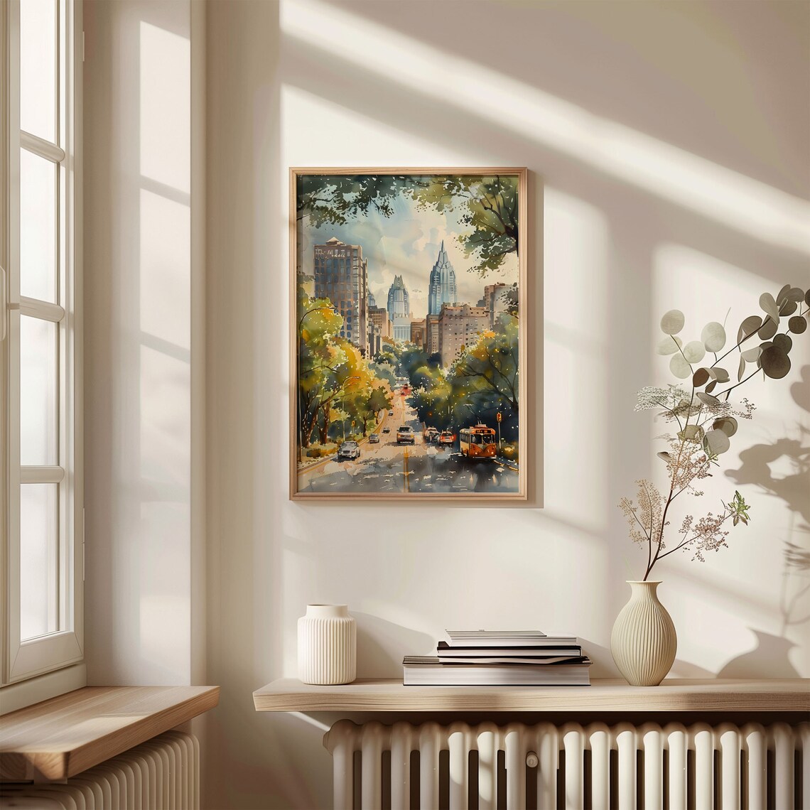 Austin Watercolor Travel Poster, Texas Wall Art - Image 4