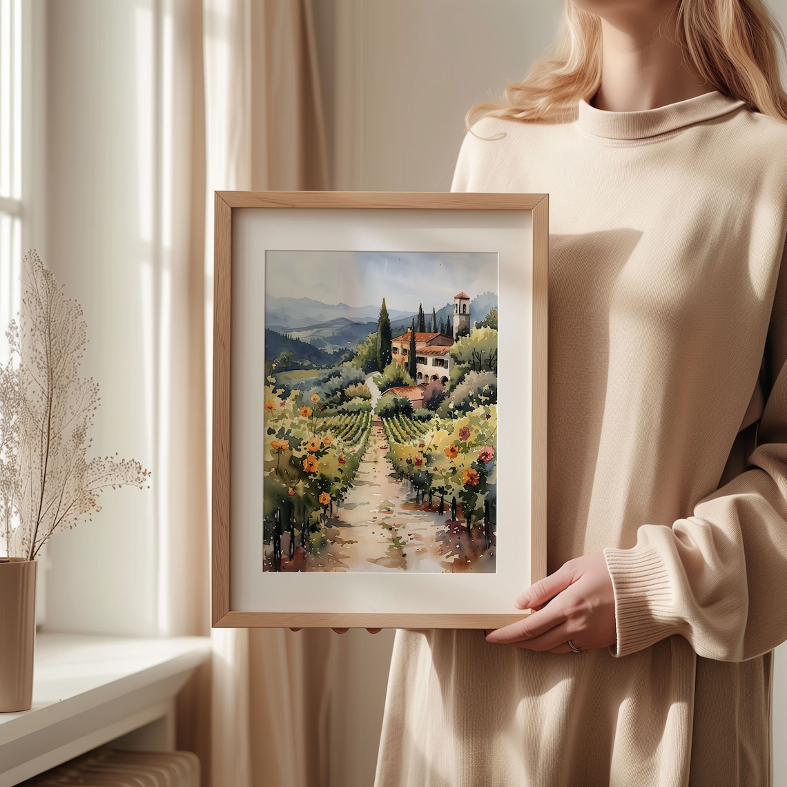 Napa Valley Watercolor Painting Wine Travel Poster - Image 2