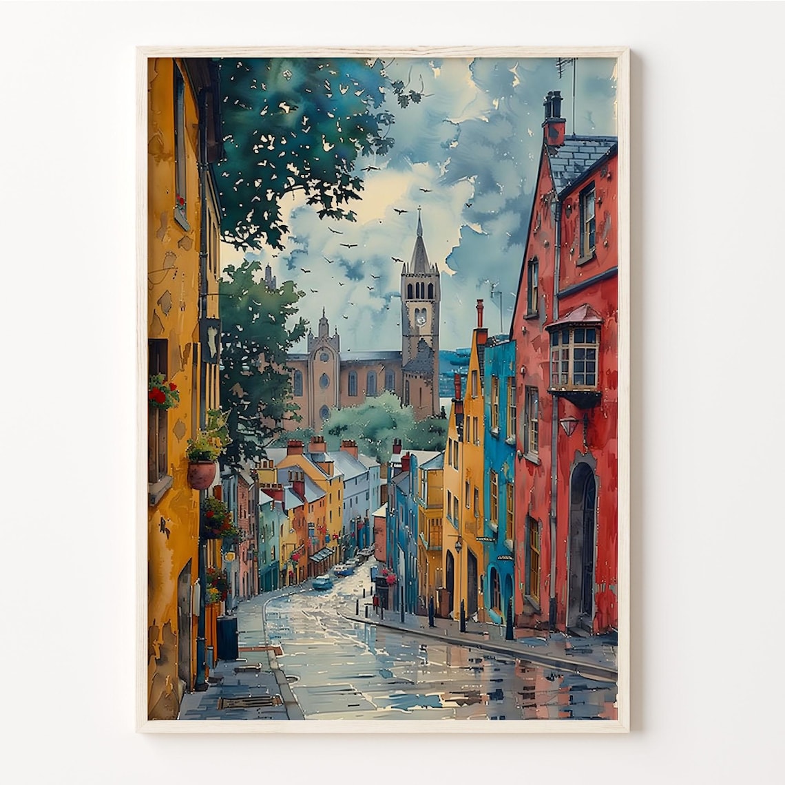 Watercolor Cork Ireland City Travel Poster