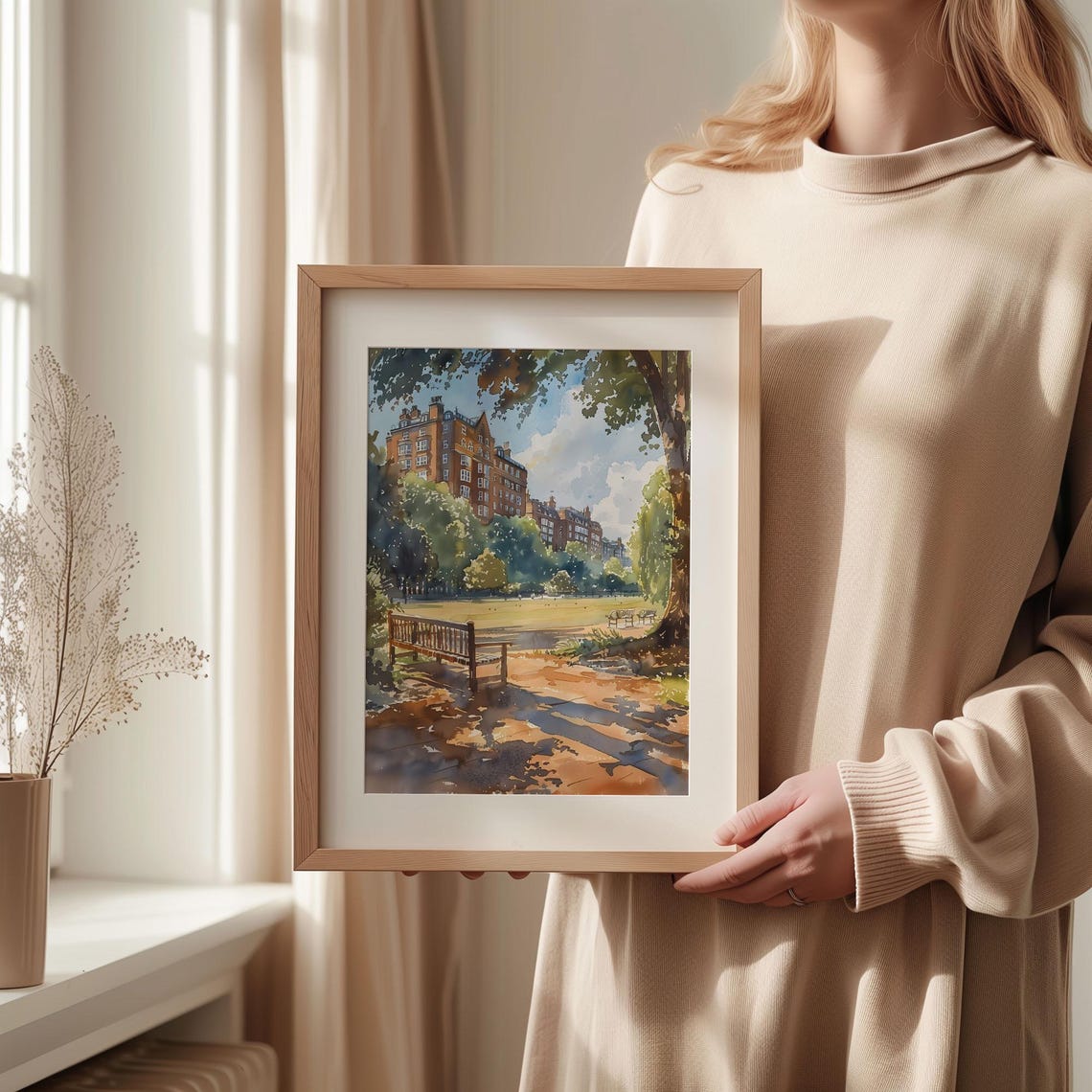 Burgess Park London Watercolor Painting Travel Print South East London Poster Skyline Wall Art Camberwell Peckham C30 616 - Image 2