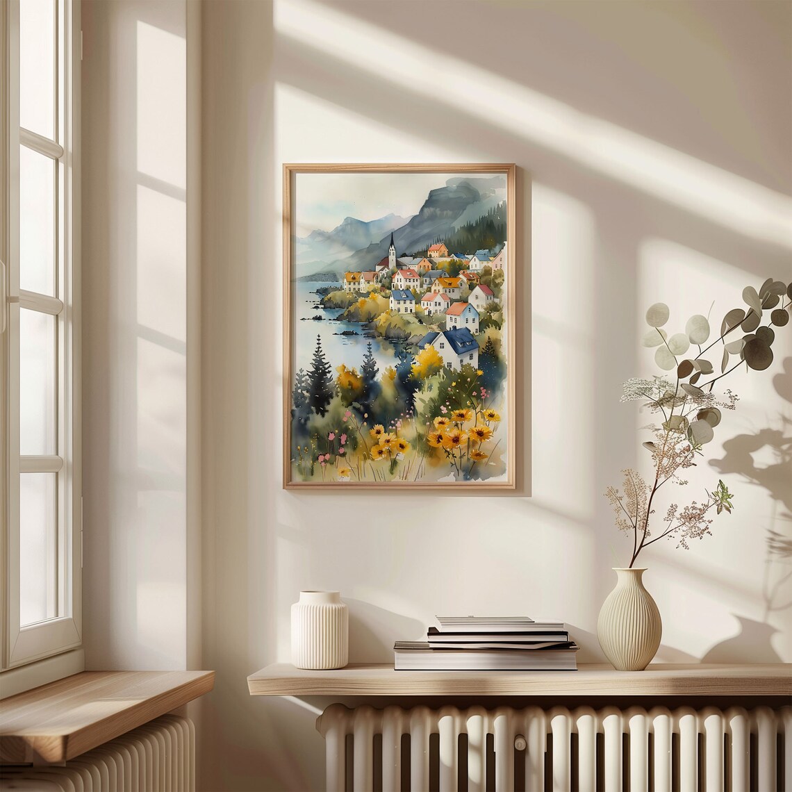 Reykjavik Watercolor Travel Poster, Iceland Wall Art - Image 4