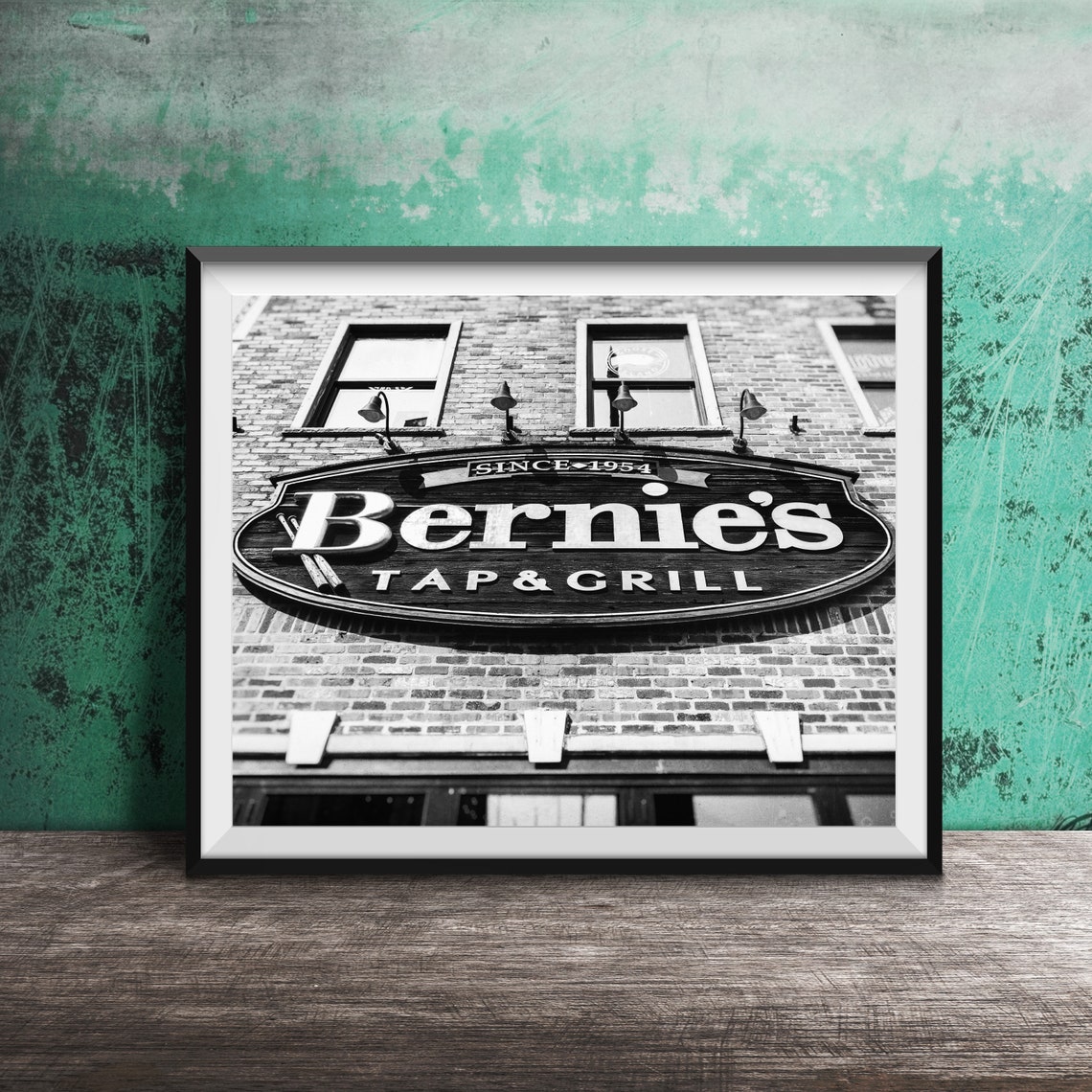 Bernie's Tap and Grill Since 1954 Brick Bar Sign Photography Poster - Image 2