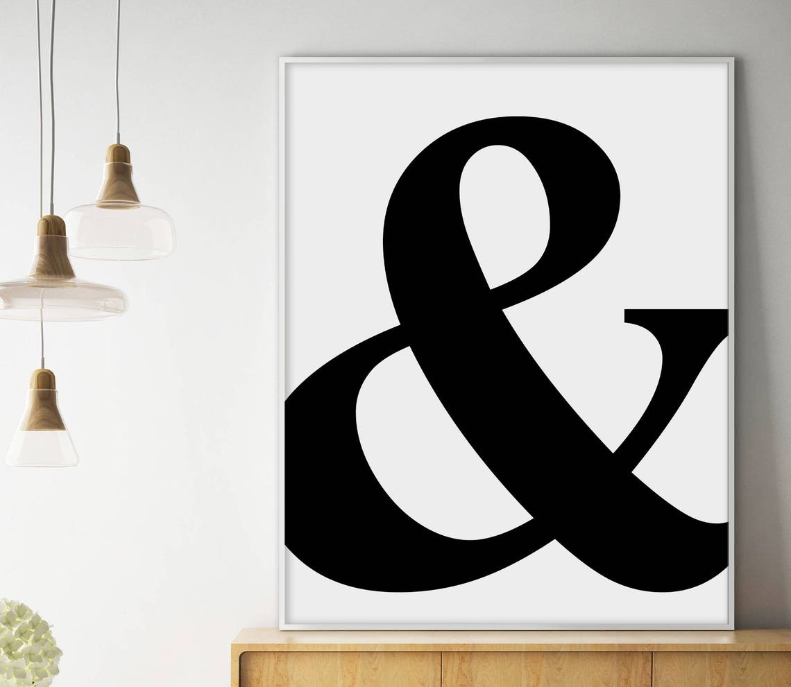 Black Ampersand Symbol Scandinavian Typography Minimalist Poster