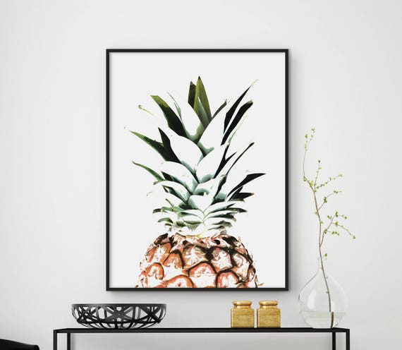 Sale Pineapple Print Pineapple Kitchen Decor Tropical Print Pineapple Poster Wall Art Watercolor Pineapple