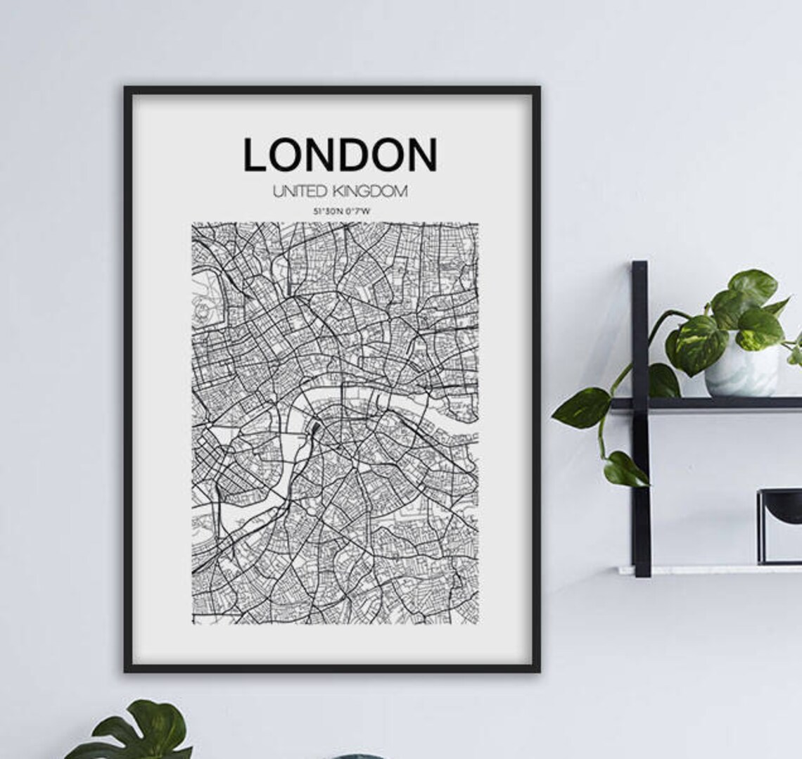 Sale London London Map Print London City England Print London Map Poster United Kingdom City Map Print Black And White Map Uk - Image 3