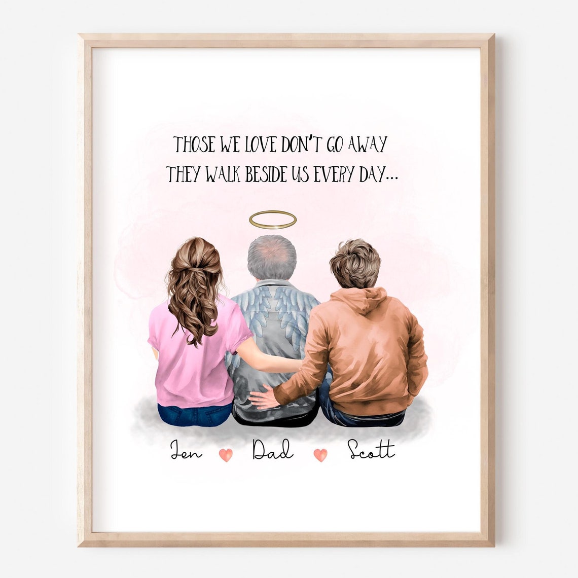 Father Son Daughter Memorial Personalised Print In Loving Memory Heaven Remembrance Sympathy Gift Dad Pop In Heaven Bereavement Gift