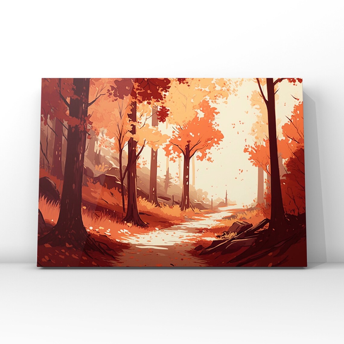 Relaxing Forest Flat Design Fall Art Print