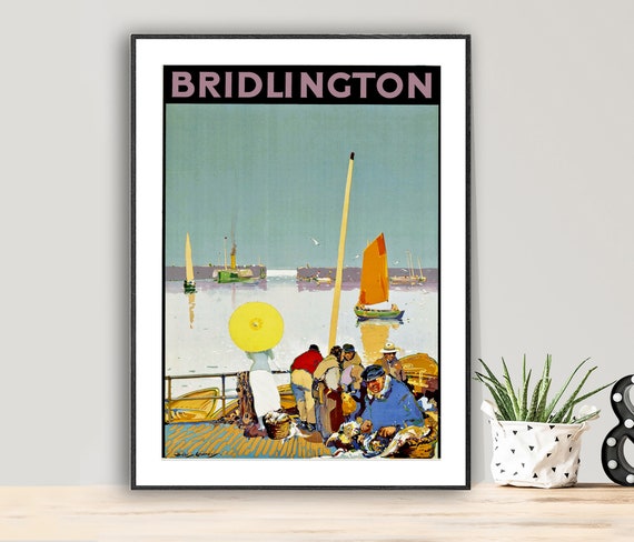 Bridlington England Vintage Travel Poster Poster Paper Or Print Gift Idea Wall Decor