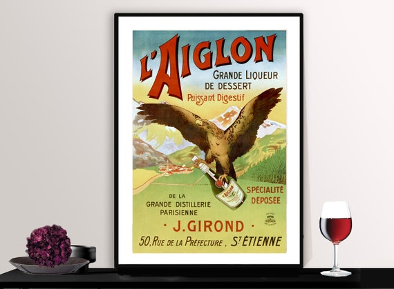 Laiglon Grande Liqueur De Dessert Vintage Fooddrink Poster Beverages Artwork Liqueur Lovers Gift Idea Wall Decor