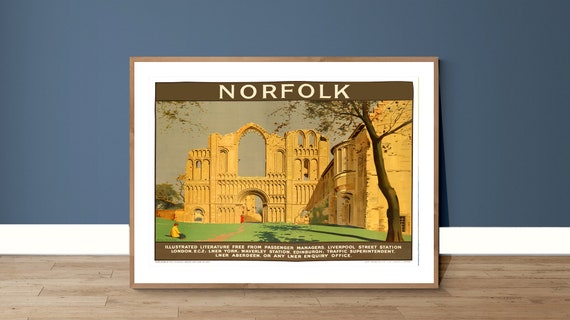 Norfolk England Vintage Travel Poster Poster Paper Or Print Gift Idea Wall Decor
