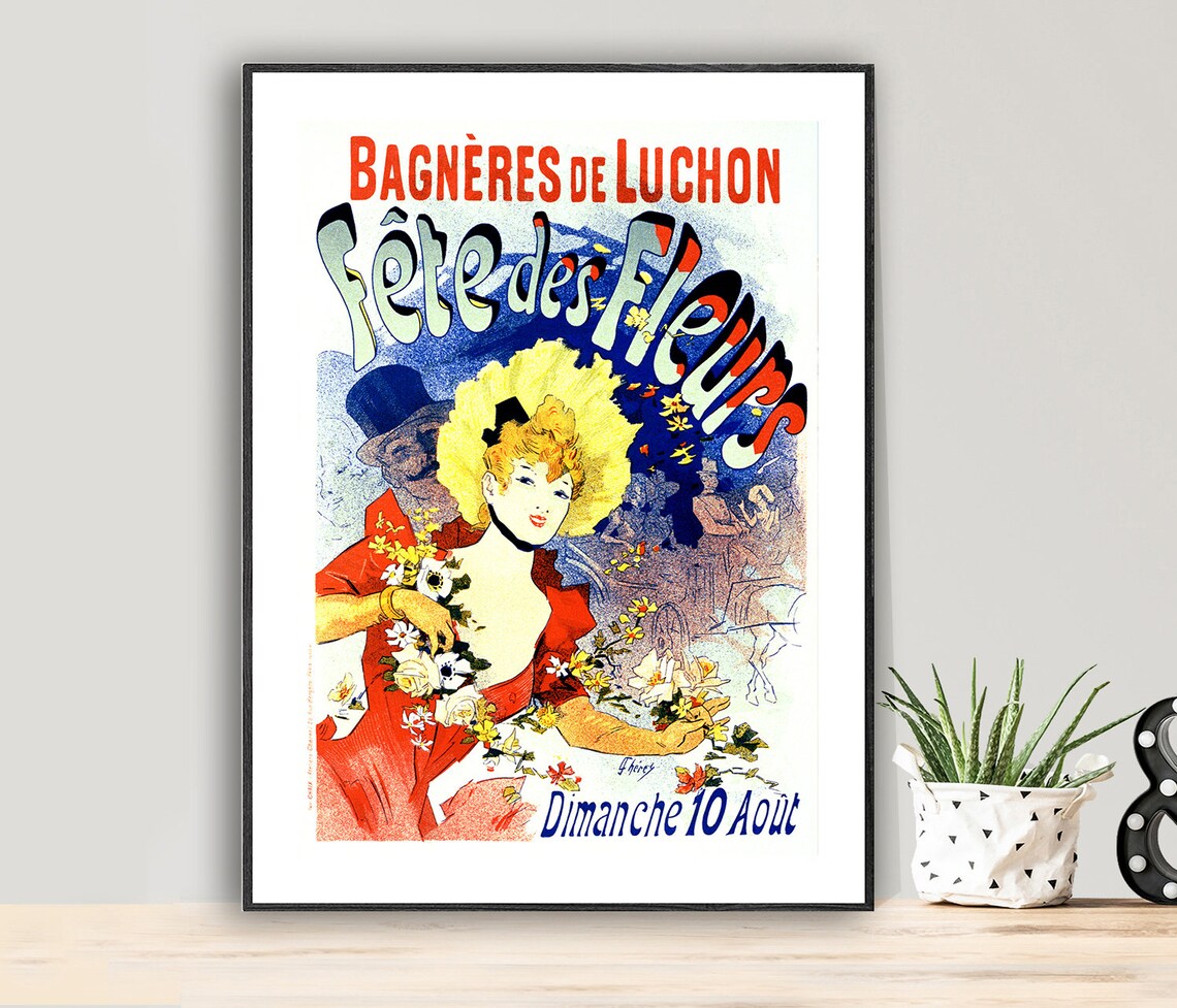 Bagneres de Luchon Fete des Fleurs Flower Festival Ad Poster