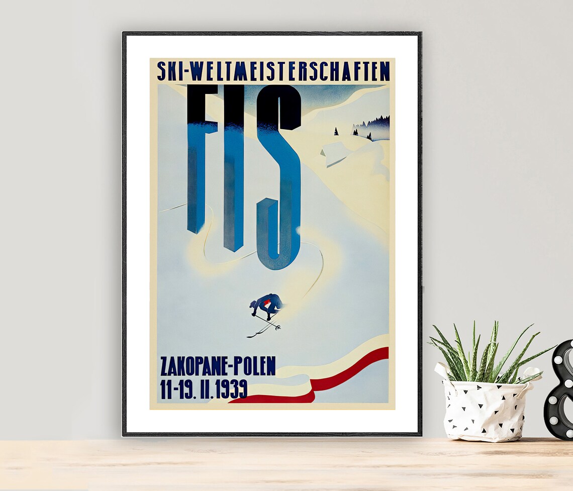 Ski Weltmeisterschaften Zakopane Vintage Travel Poster - Image 2