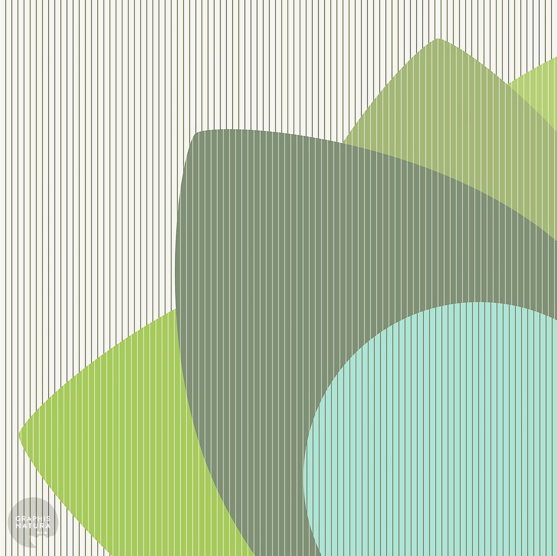 Teal Green Abstract Bloom Poster Geometric Floral Modern Art - Image 2