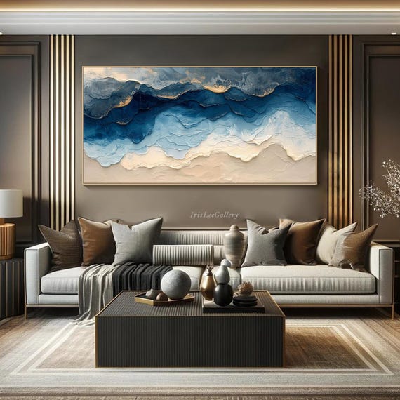 Abstract Wave Wall Art Print, Coastal Beach Decor
