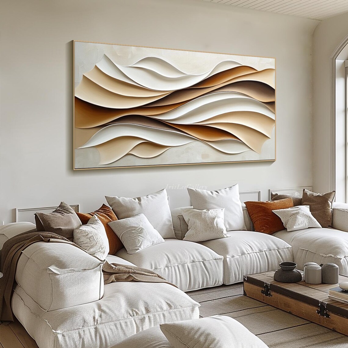 Wabi Sabi Abstract Wave Wall Art Print, Neutral Tones - Image 2