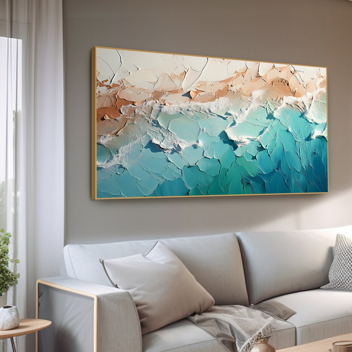 Wabi Sabi Beach Wave, Minimalist Ocean Wall Art Print - Image 2