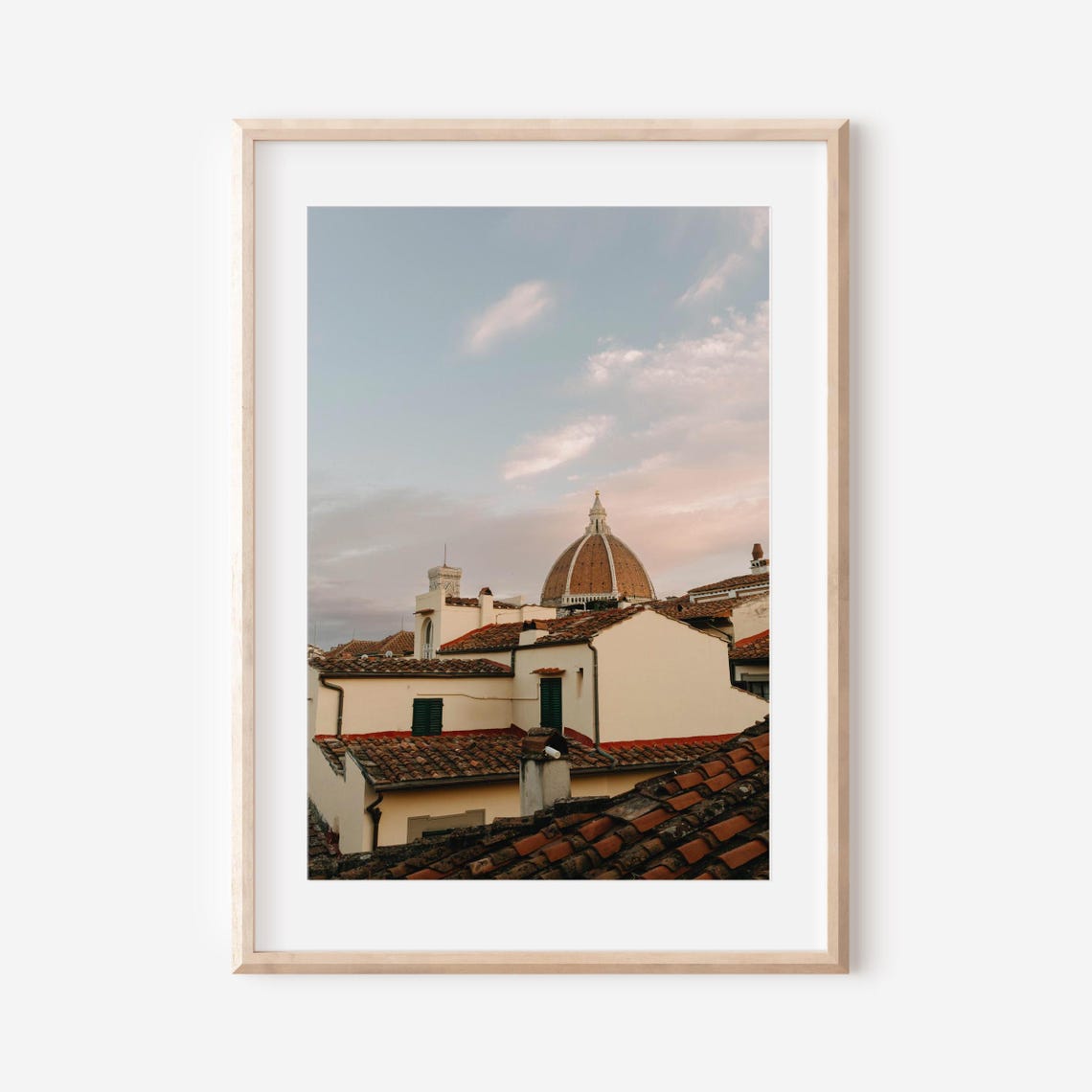 Florence Rooftops at Dusk Beneath the Great Duomo Dome Poster