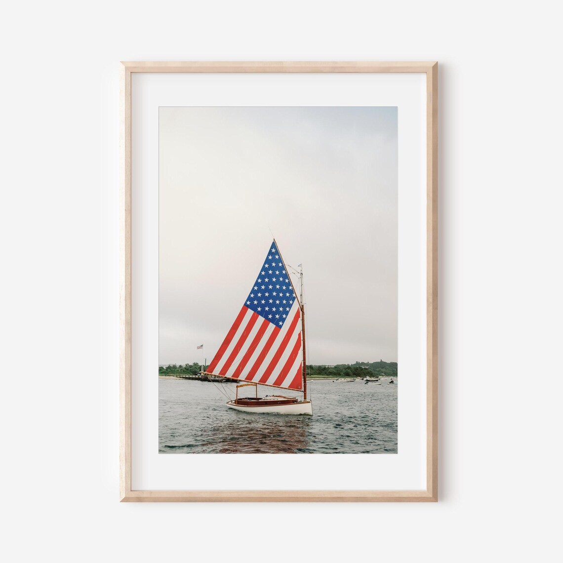 Martha's Vineyard Sailboat Art Print, Coastal New England
