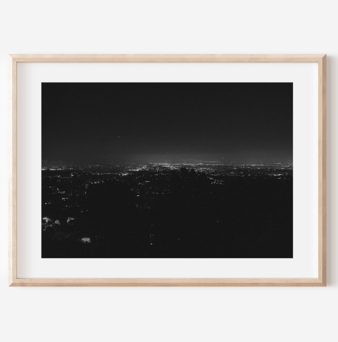 Los Angeles Night Lights Panoramic Sparkling Cityscape Poster