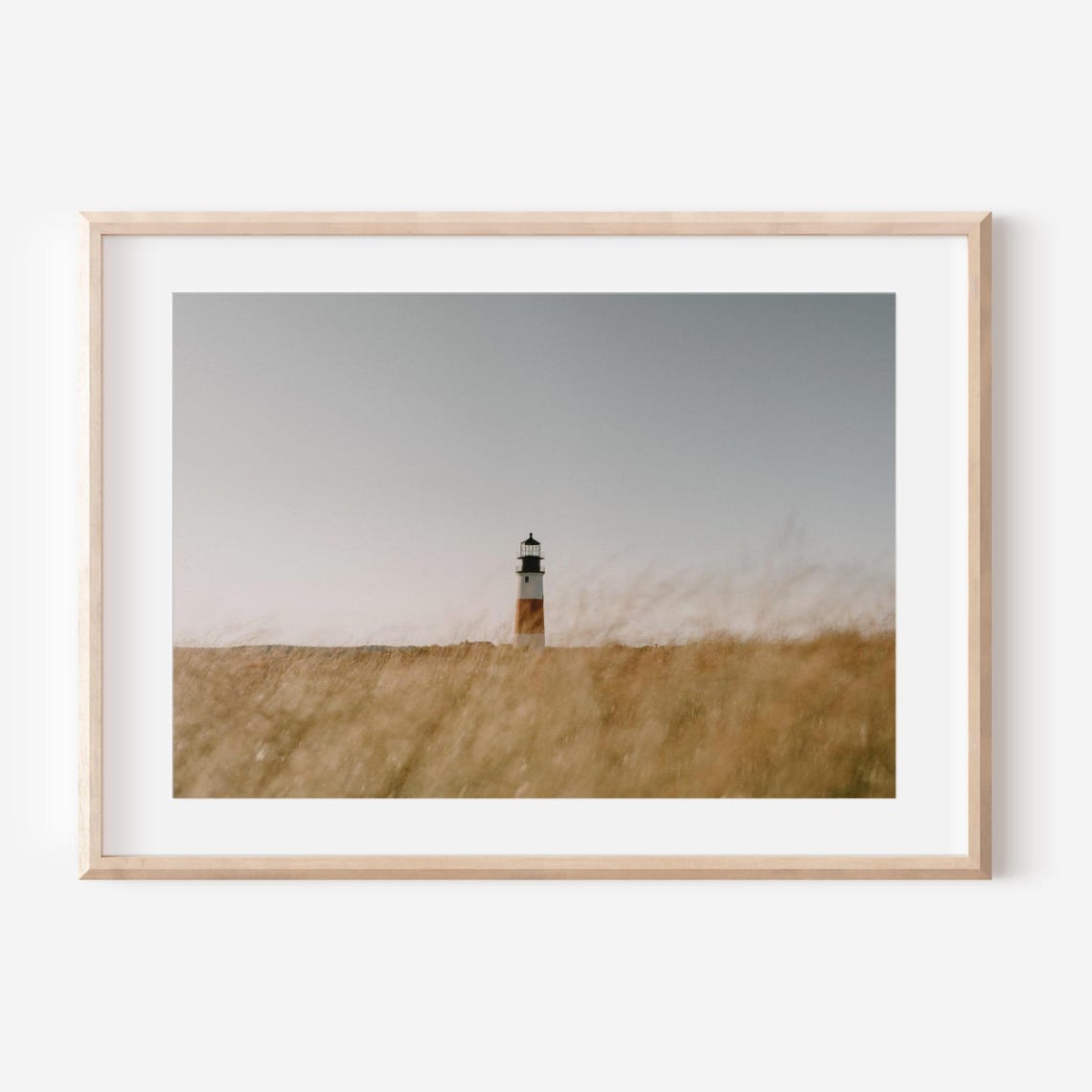 Sankaty Head Lighthouse Glimpsed Through Golden Grass Poster