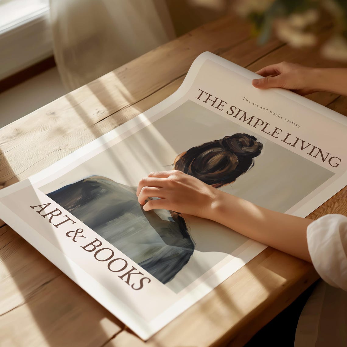The Simple Living Art And Books Society Vintage Reader Poster - Image 4