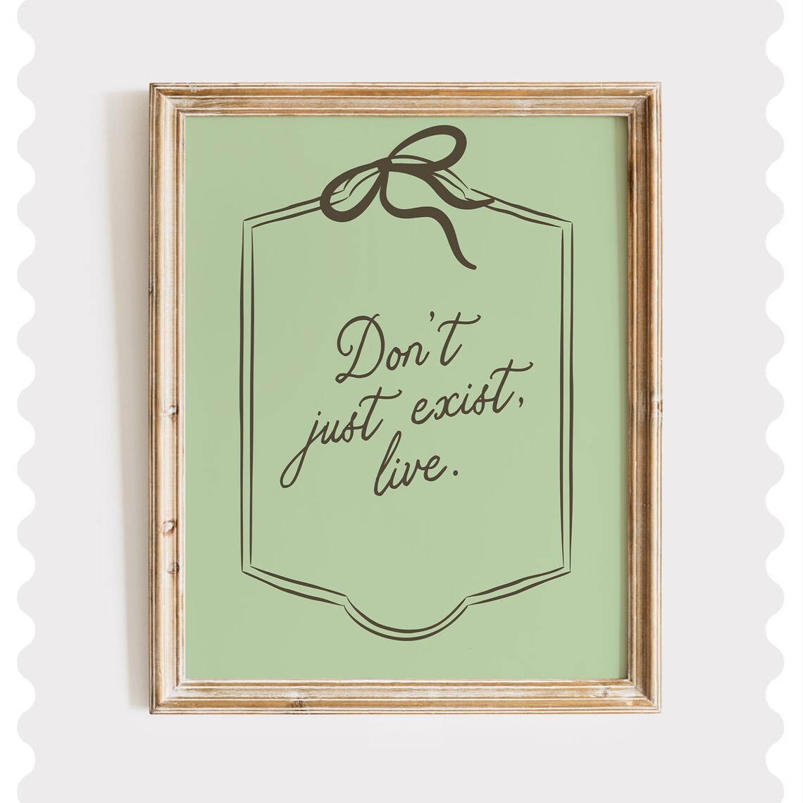 Motivational Quote Print Sage Green Coquette Room Decor