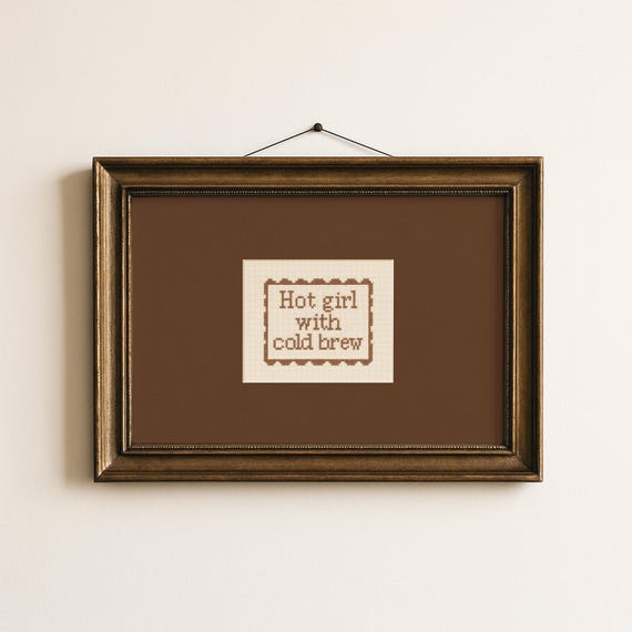 Hot Girl Cold Brew Print Modern Kitchen Coffee Art