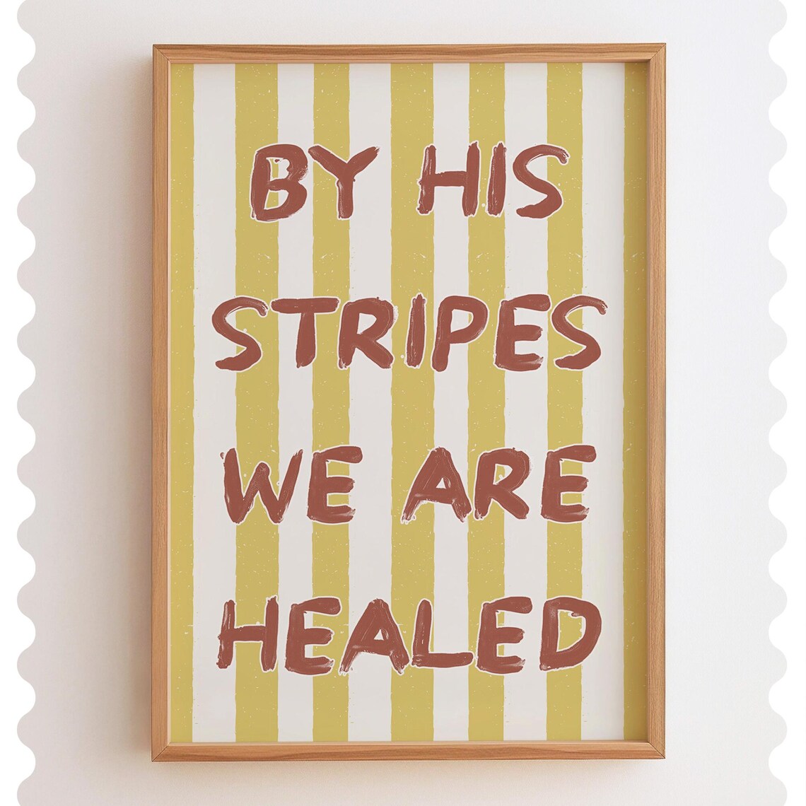 By His Stripes We Are Healed Print Christian Scripture Art