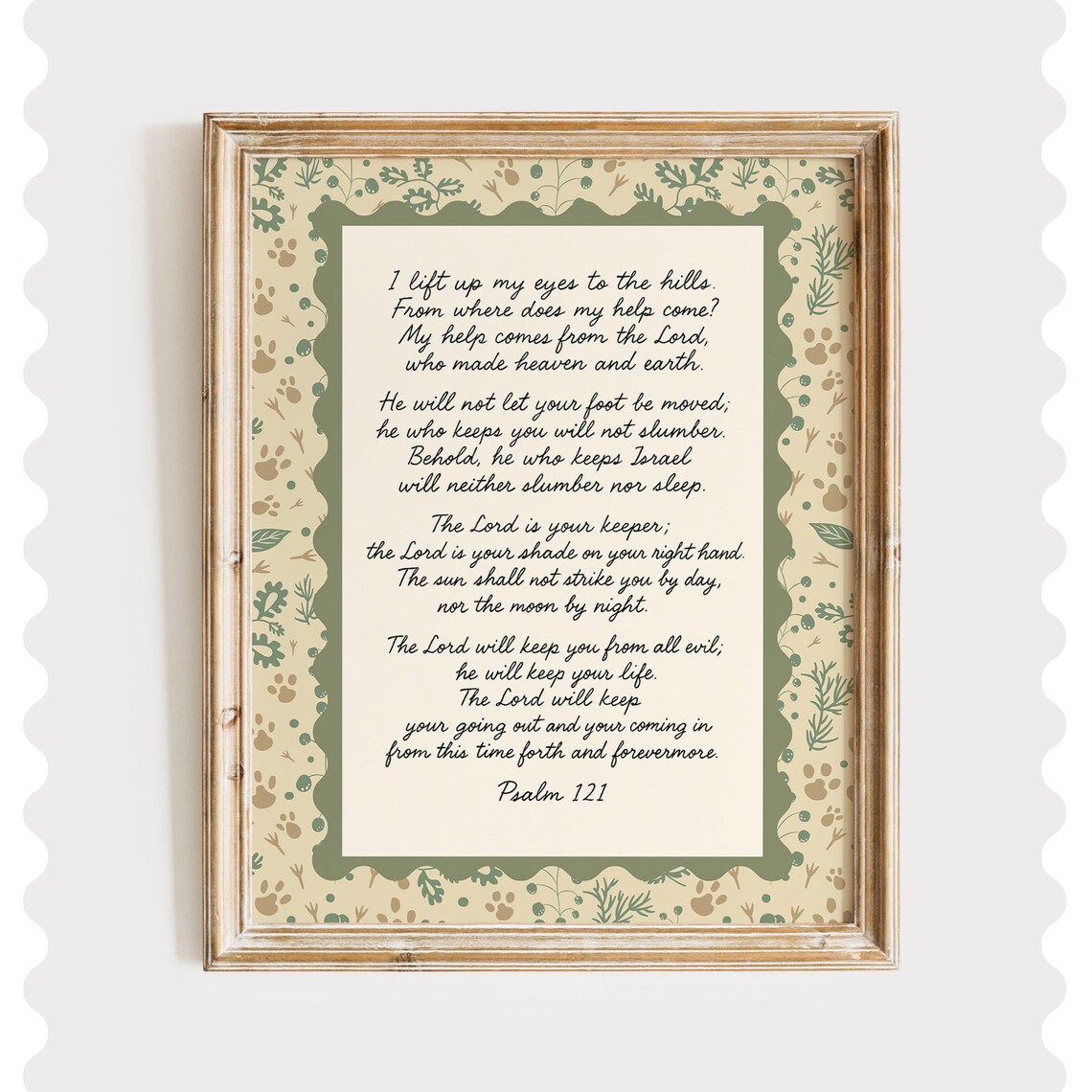 Psalm 121 Wall Art Farmhouse Bible Verse