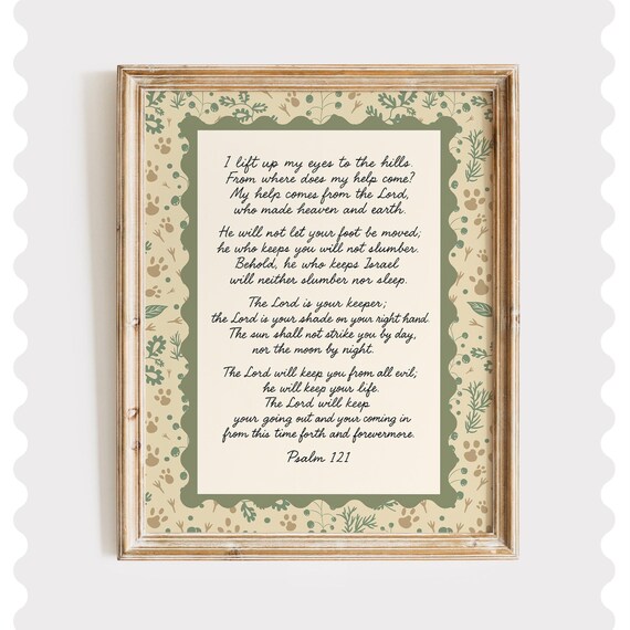 Psalm 121 Wall Art Farmhouse Bible Verse
