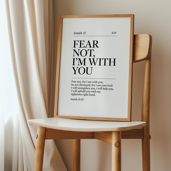 Fear Not Bible Verse Print Minimalist Christian Wall Art
