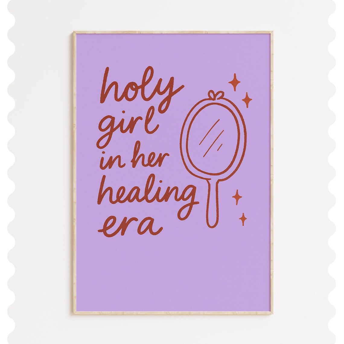 Holy Girl In Her Healing Era Christian Purple Mirror Faith Poster
