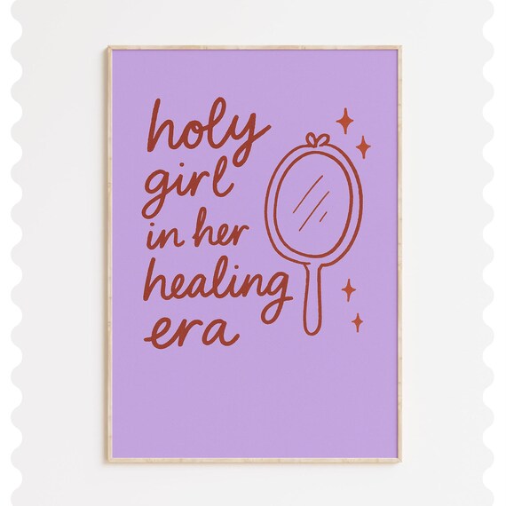 Holy Girl Healing Era Print Christian Scripture Purple Wall Art
