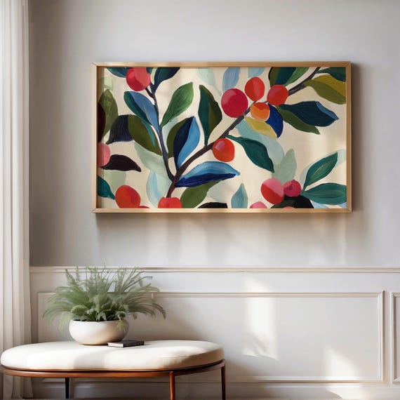 Mistletoe Frame Tv Art Botanical Holiday Decor