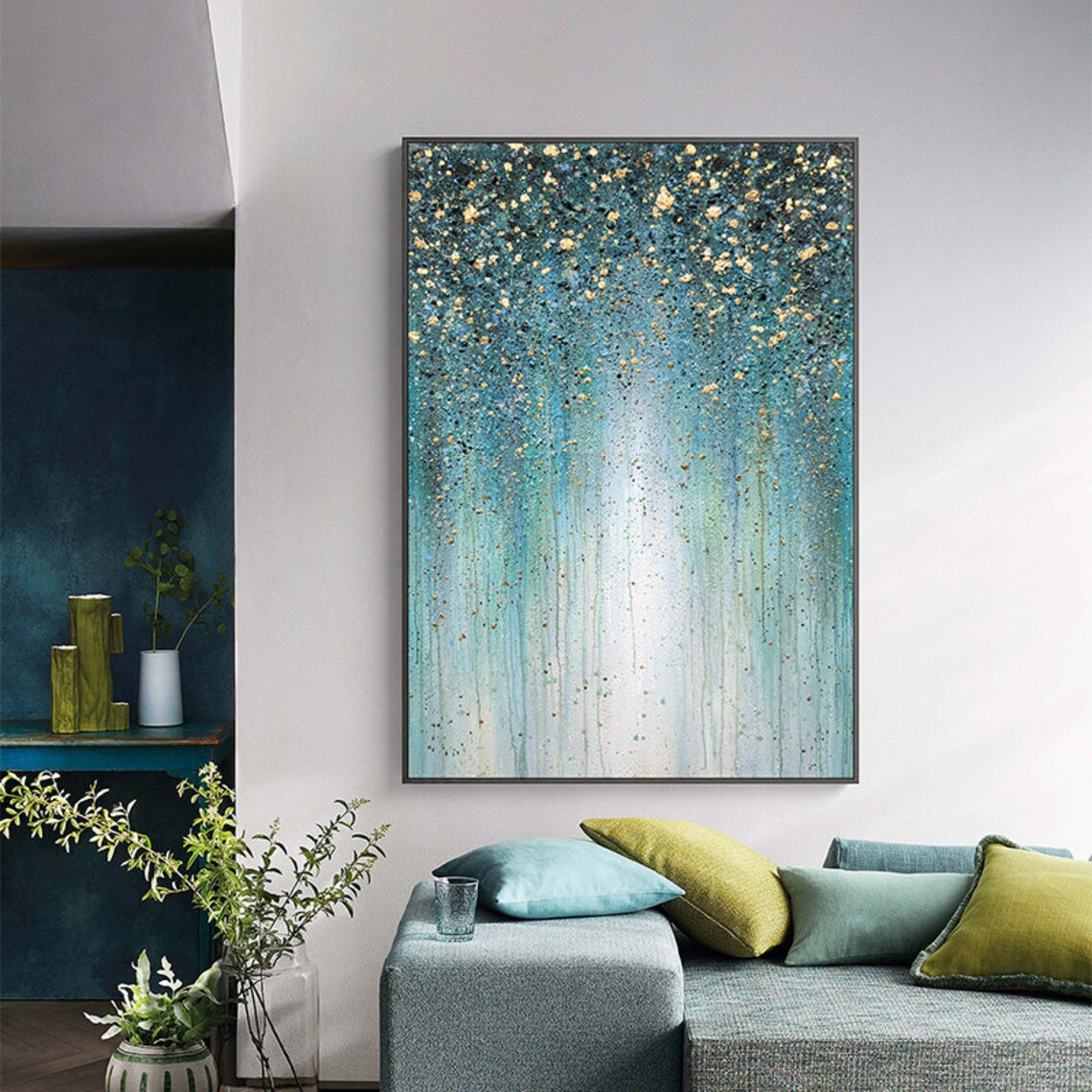 Large Abstract Art, Emerald Green Art Print - Image 6