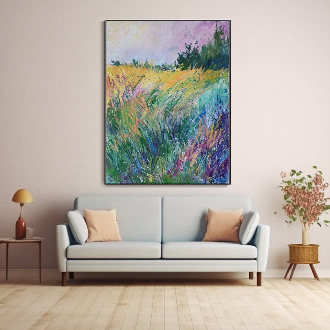 Impressionist Wildflower Meadow Grasses Colorful Field Art Poster - Image 4