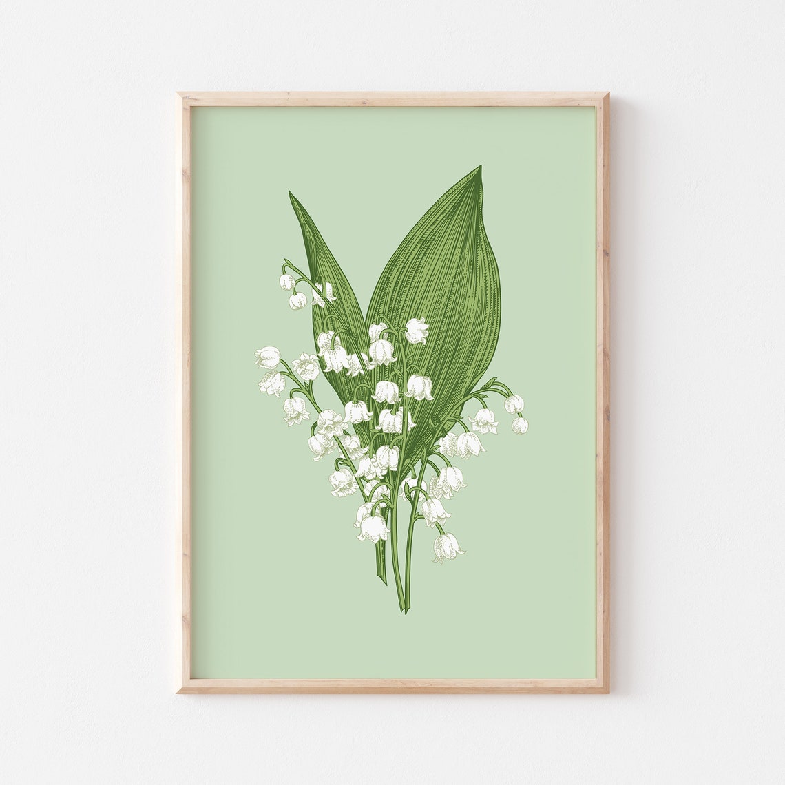 Vintage Lily Of The Valley Print Botanical Art Wall Instant