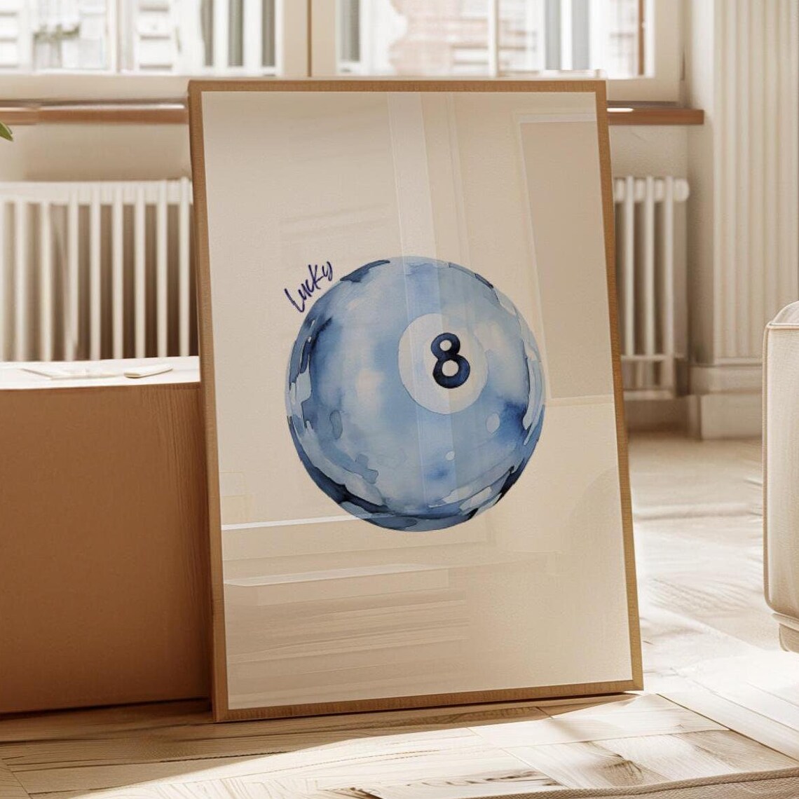 Lucky 8 Ball Vintage Pool Ball Art Print - Image 5