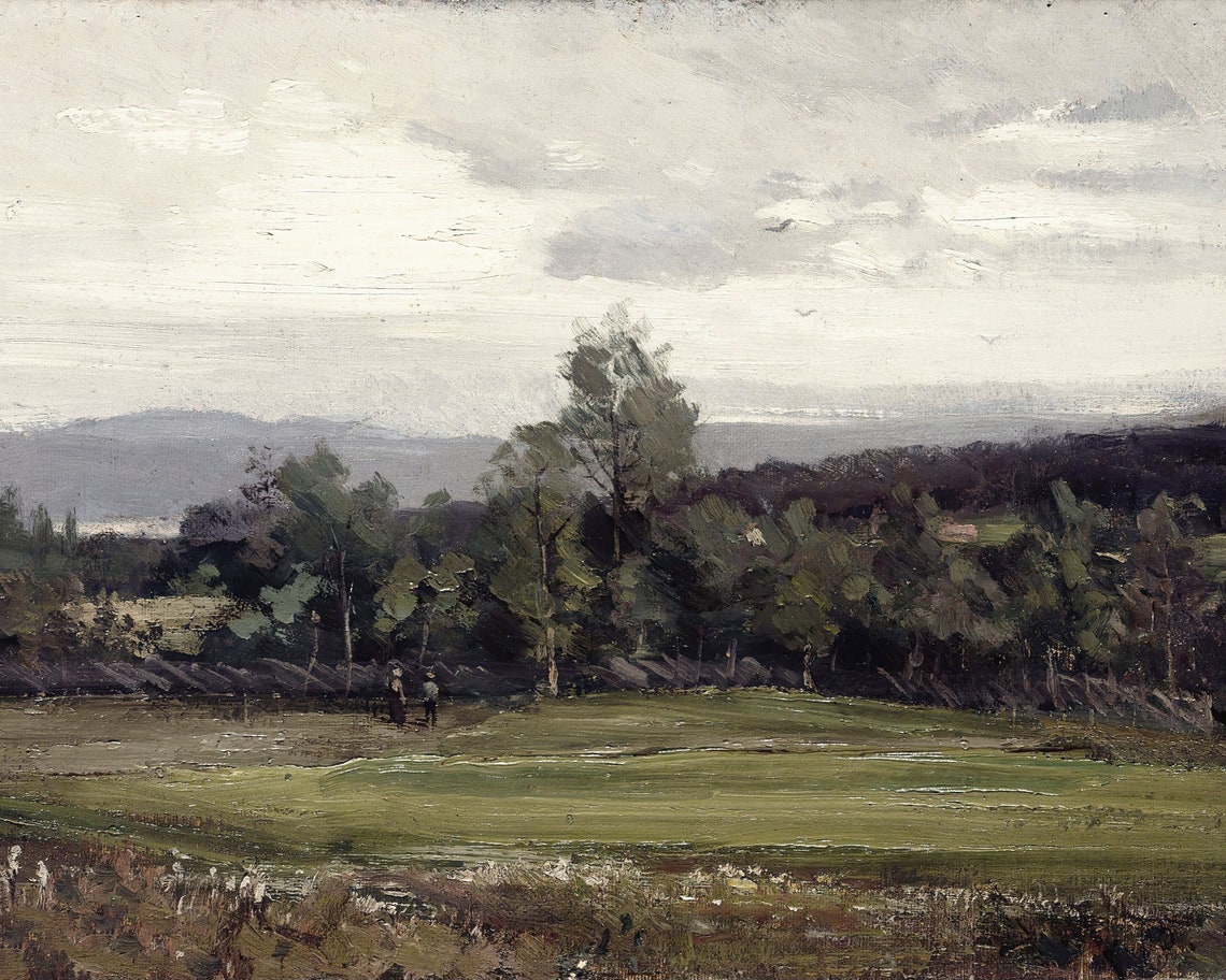 Landscape Wall Art Landscape Painting Vintage Art Print Country Painting Antique Oil Painting Vintage Gallery Wall Art Art - Image 3