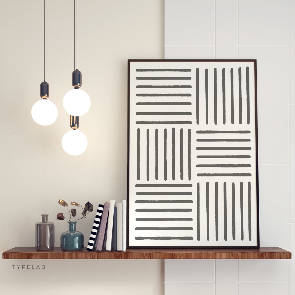 Minimalist Line Print, Abstract Brush Stroke Poster