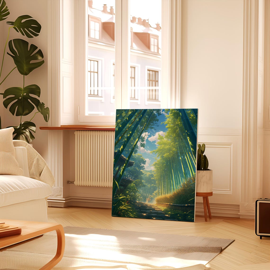 Arashiyama Bamboo Grove Path With Bright Sunlight Anime Poster - Image 2