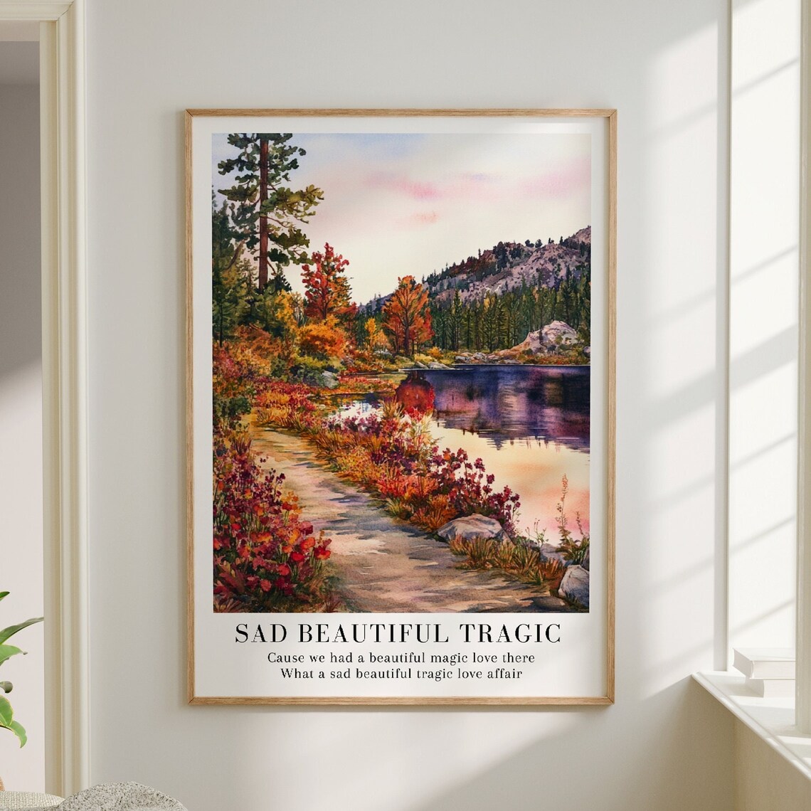 Taylor Swift Sad Beautiful Tragic Lakeside Autumn Watercolor Poster - Image 3