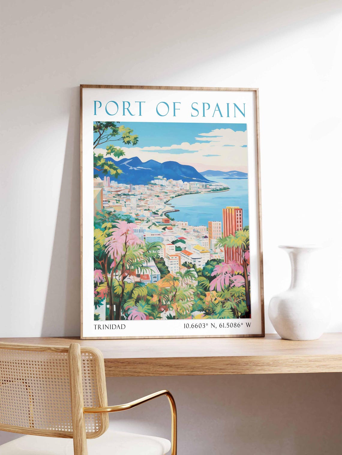 Port Of Spain Trinidad Print Caribbean Wall Art Tropical Travel Poster Trinidad And Tobago Decor Port Of Spain Travel Gift - Image 4