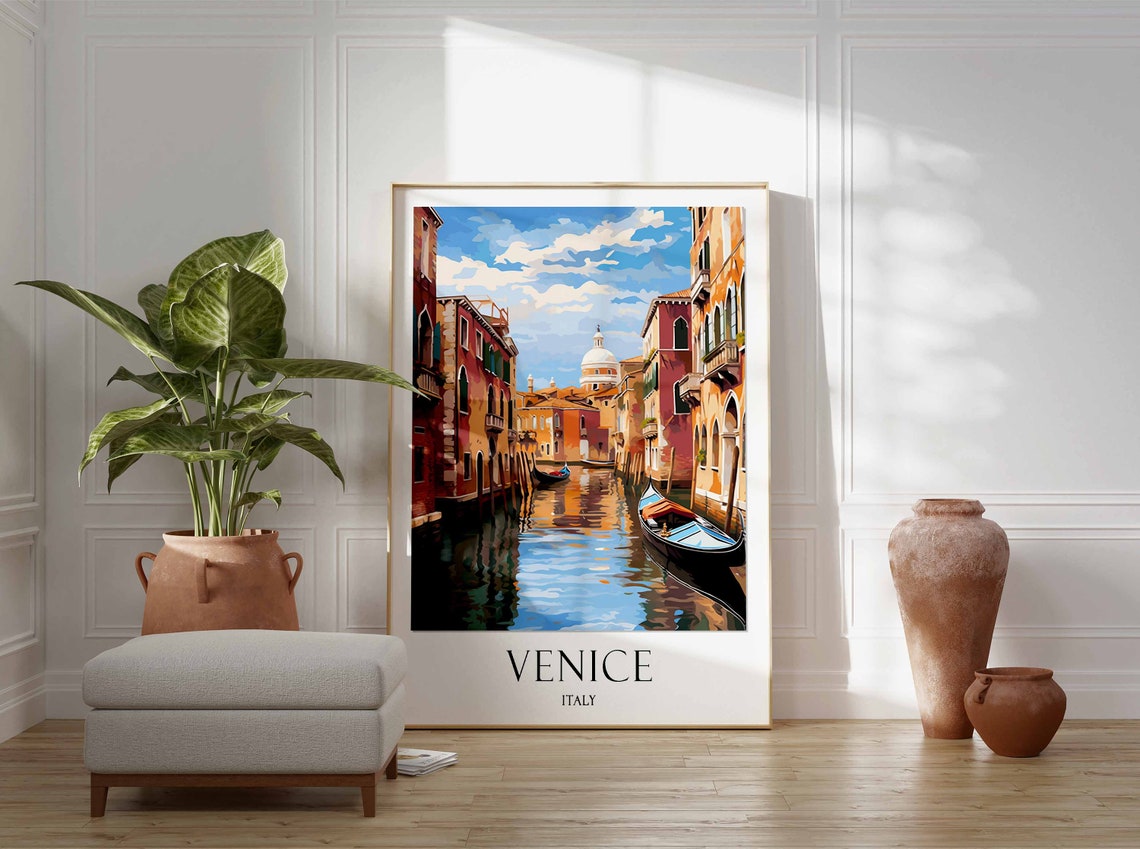 Venice Travel Print Venice Travel Poster Grand Canal Art Print Italy Travel Decor Italy Wall Art Travel Gift Venice Cityscape Print - Image 2