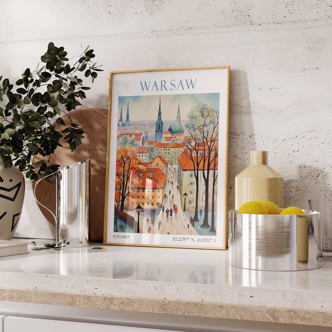 Warsaw Cityscape Print Warsaw Home Decor European City Art Print Warsaw Wall Art For Poland Enthusiast Gift Wall Hanging Warsaw Poland Decor - Image 2