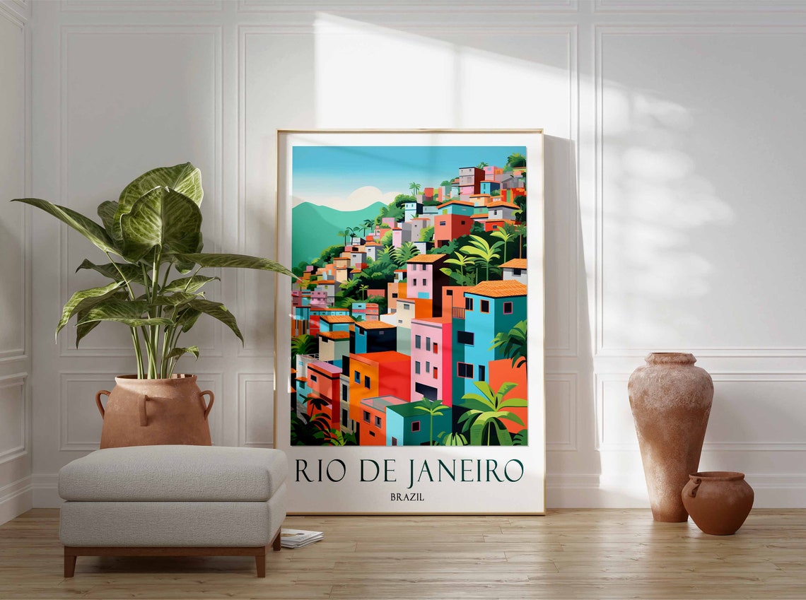 Rio De Janeiro Travel Print Rio De Janeiro Travel Poster Brazil Wall Art Brazil Travel Decor Landscape Print Travel Gift Vintage Art - Image 2