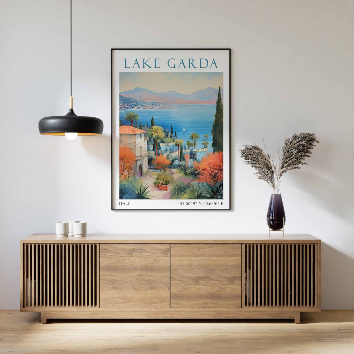 Lake Garda Travel Poster Lake Garda Italy Travel Print Italy Lake Wall Art Italian Travel Poster Travel Wall Art - Image 3