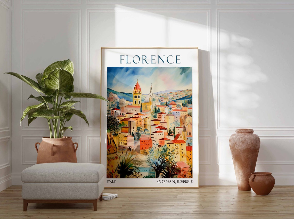 Florence Travel Print Florence Travel Poster Italy Wall Art Italian Travel Decor Travel Gift Florence Cathedral Art Italian Wall Art - Image 2