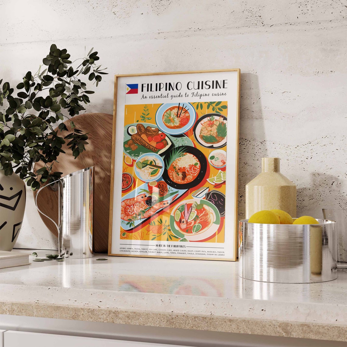 Food Print Filipino Food Poster Food Art Kitchen Decor Retro Wall Decor Kitchen Wall Art Vintage Filipino Food Wall Art Large Print - Image 3