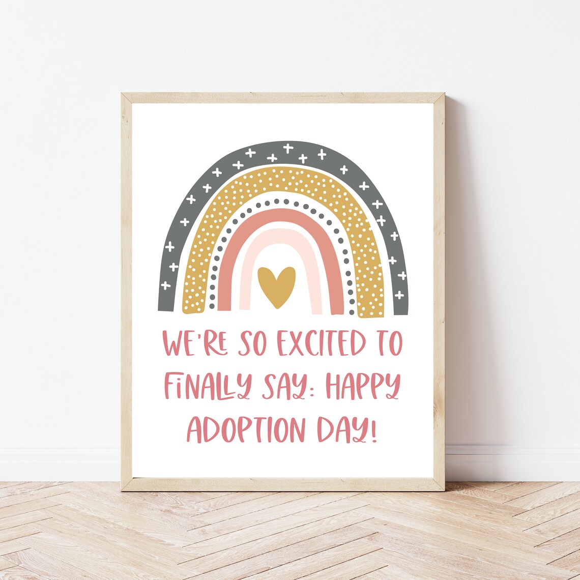 Adoption Day Gotcha Sign Christian Family Art Print